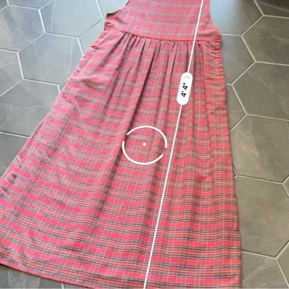 VTG 80s 90s Red & Green Plaid Christmas Holiday Pleated Midi Maxi Dress - Picture 8 of 10
